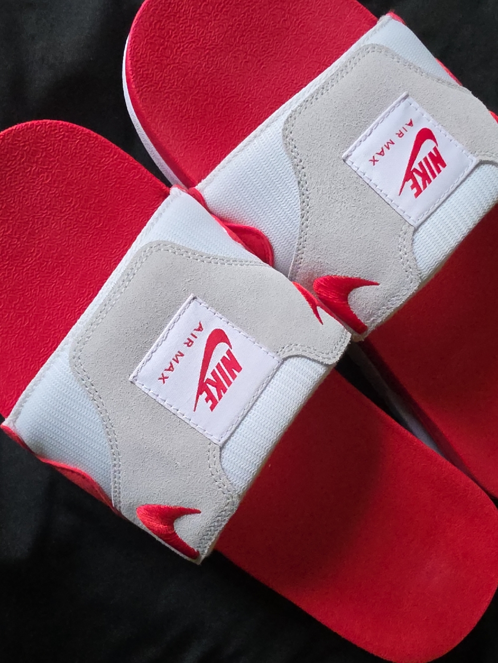 Nike Air Max 1 Red and White Slide Sandals